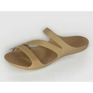 Crocs Kadee II Strappy Flip Flop Sandals Women's Size 7 Tan Comfort Beach